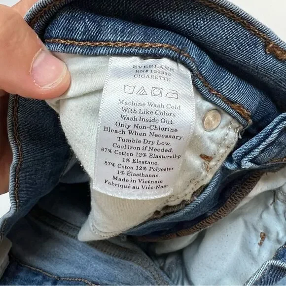 Everlane Button Fly Cigarette Jeans Size 26 - Picture 3 of 12